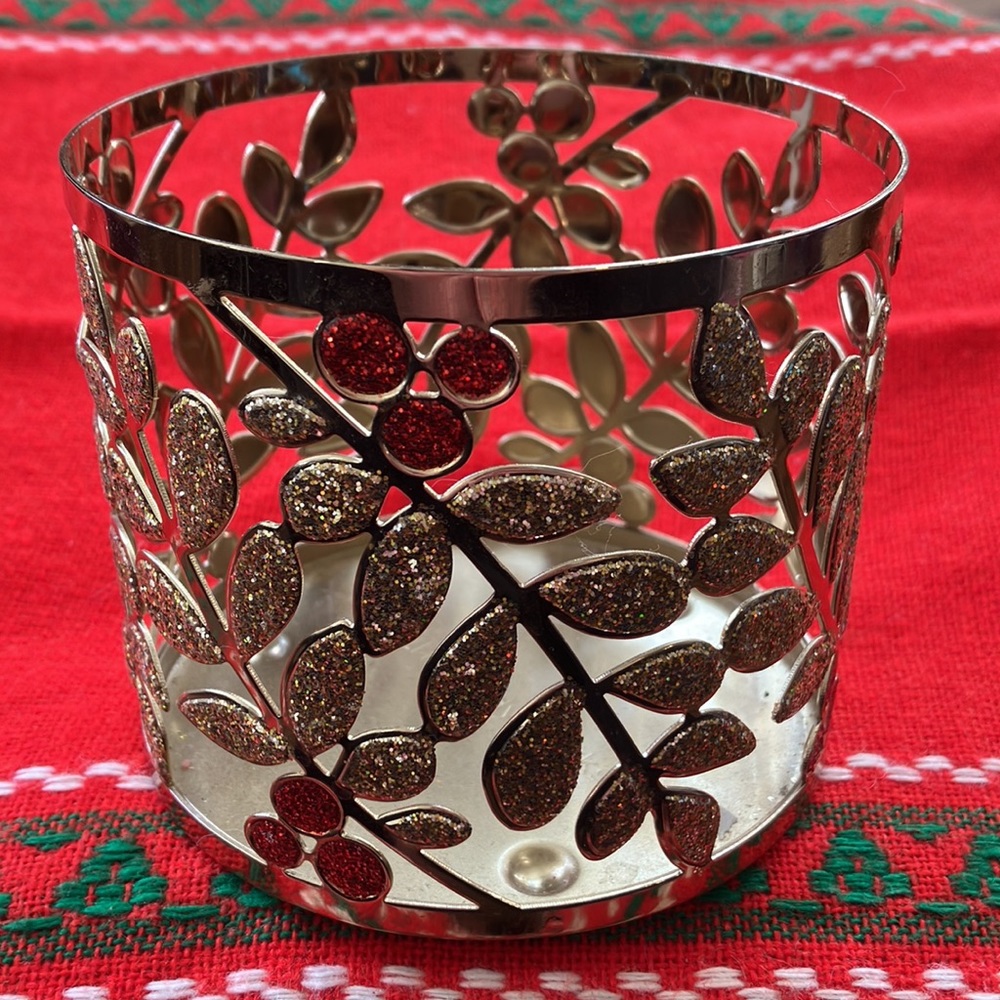 Bath & Body works gold metal candle holder